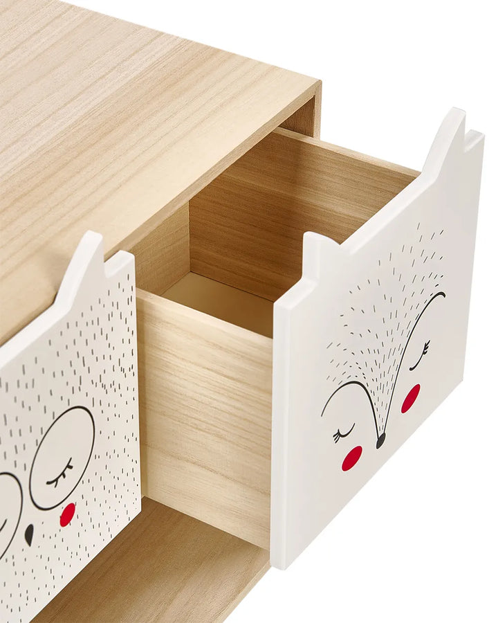 2 Drawer Bedside Table Light Brown Harmony