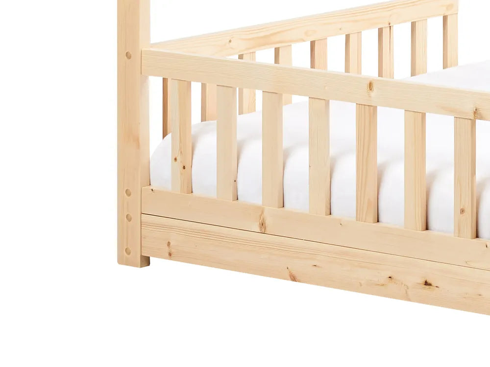 Kids Bed House Pine Wood 90 x 200 cm (EU Single) Light Brown Casandra