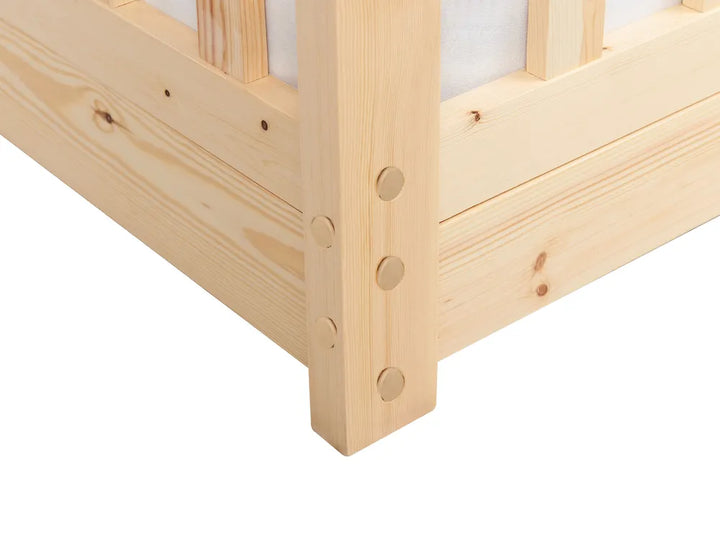 Kids Bed House Pine Wood 90 x 200 cm (EU Single) Light Brown Casandra