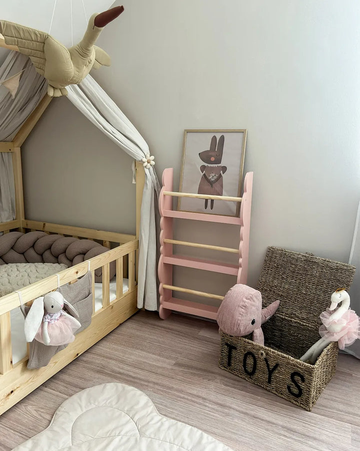 Kids Bed House Pine Wood 90 x 200 cm (EU Single) Light Brown Casandra