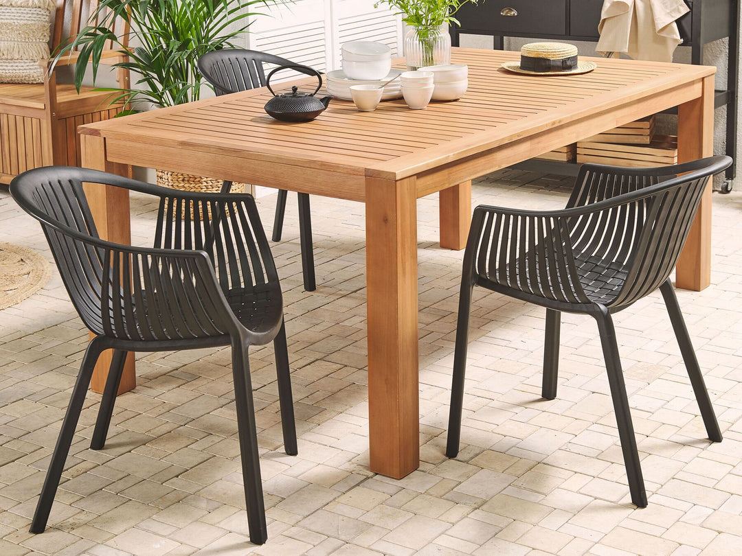 Monsano Garden Dining Table  190 cm 105 cm Eucalyptus Wood Brown