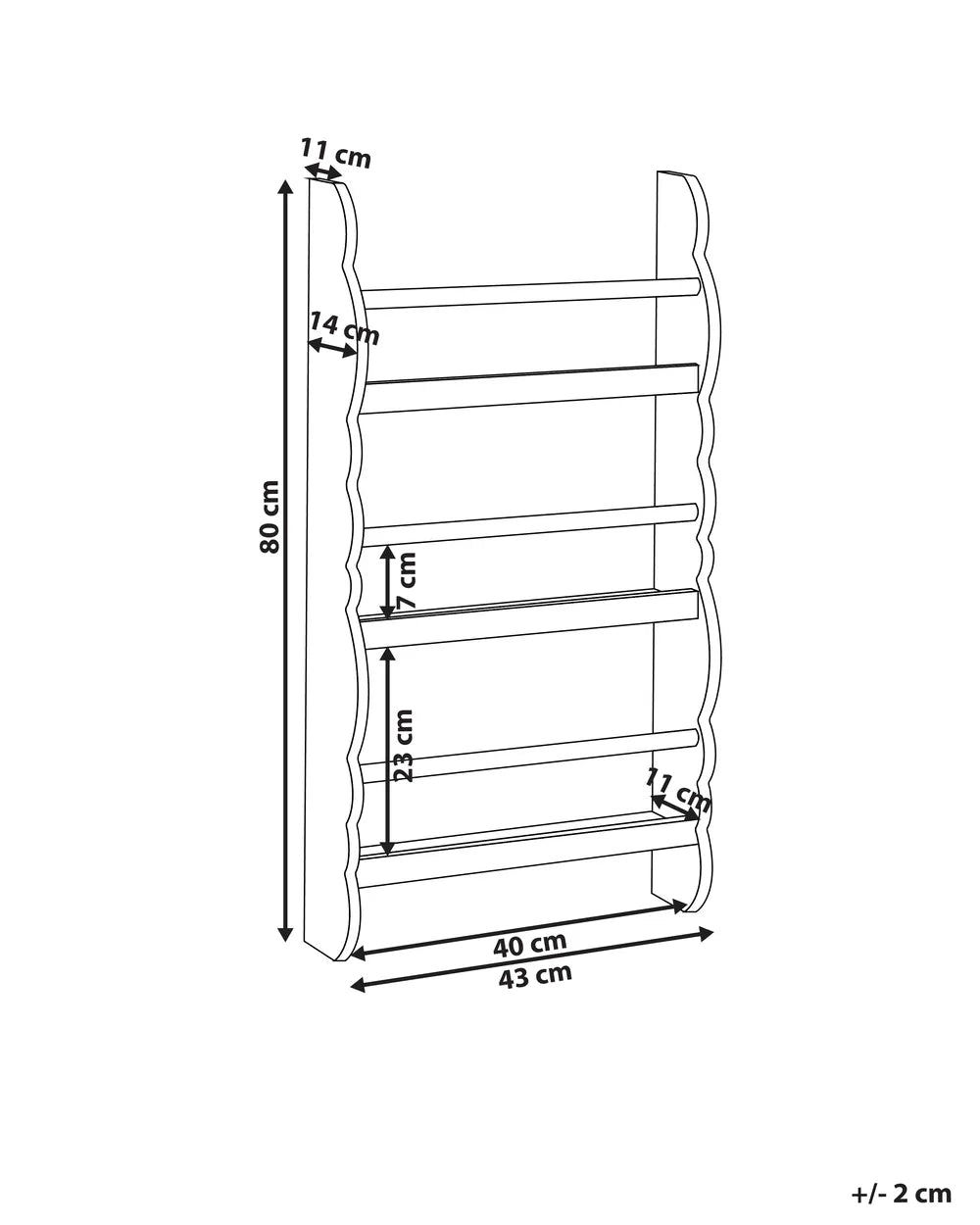 Wall Bookshelf 80 cm Pastel Pink Hartleigh