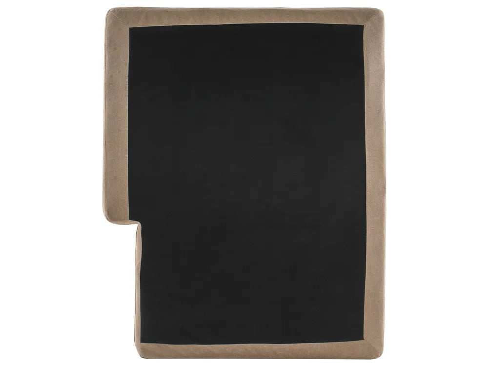 Corner Sofa 3 Seater Fabric Brown Right Hand Emilio