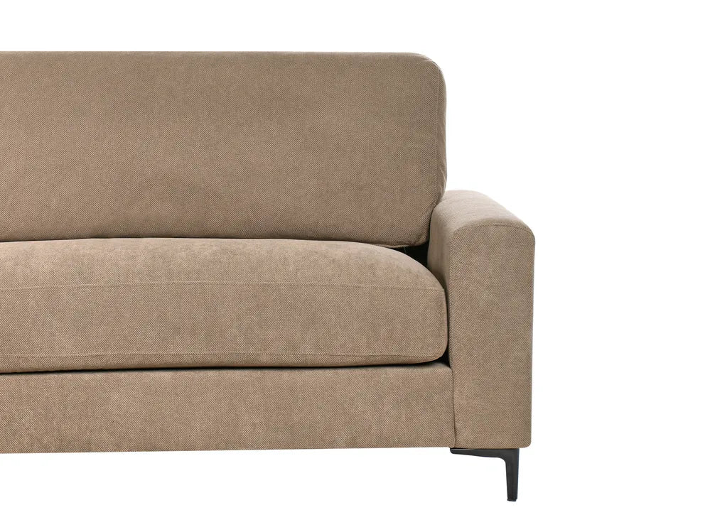 Corner Sofa 3 Seater Fabric Brown Right Hand Emilio