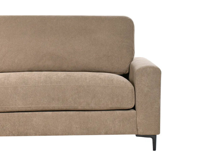 Corner Sofa 3 Seater Fabric Brown Right Hand Emilio