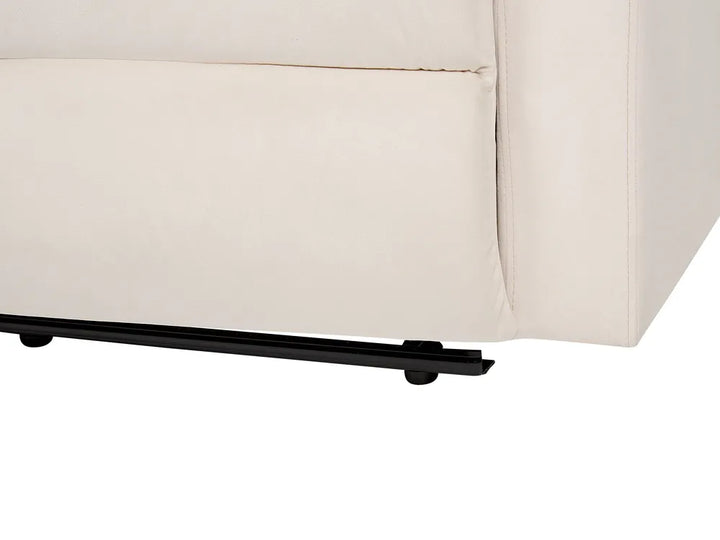 Manual Recliner Sofa 2 Seater Velvet Off-White Phillips
