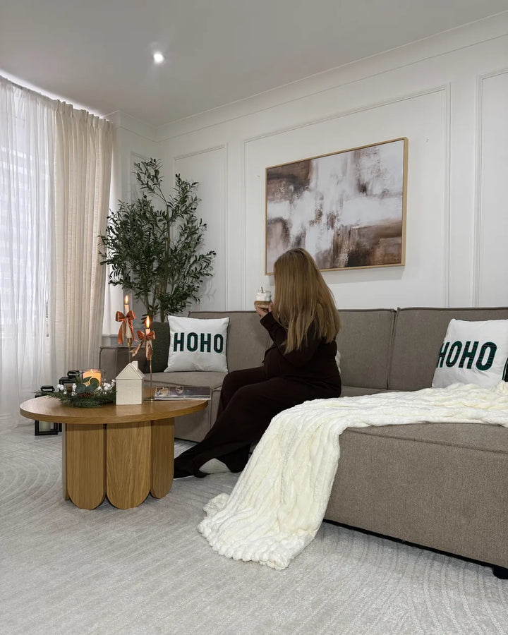 Corner Sofa Bed 3 Seater Fabric Beige Left Hand Loette