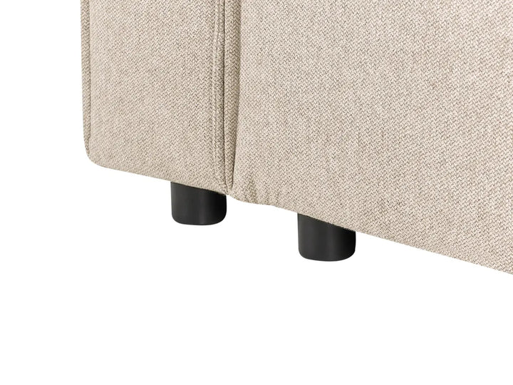 Corner Sofa Bed 3 Seater Fabric Beige Left Hand Loette