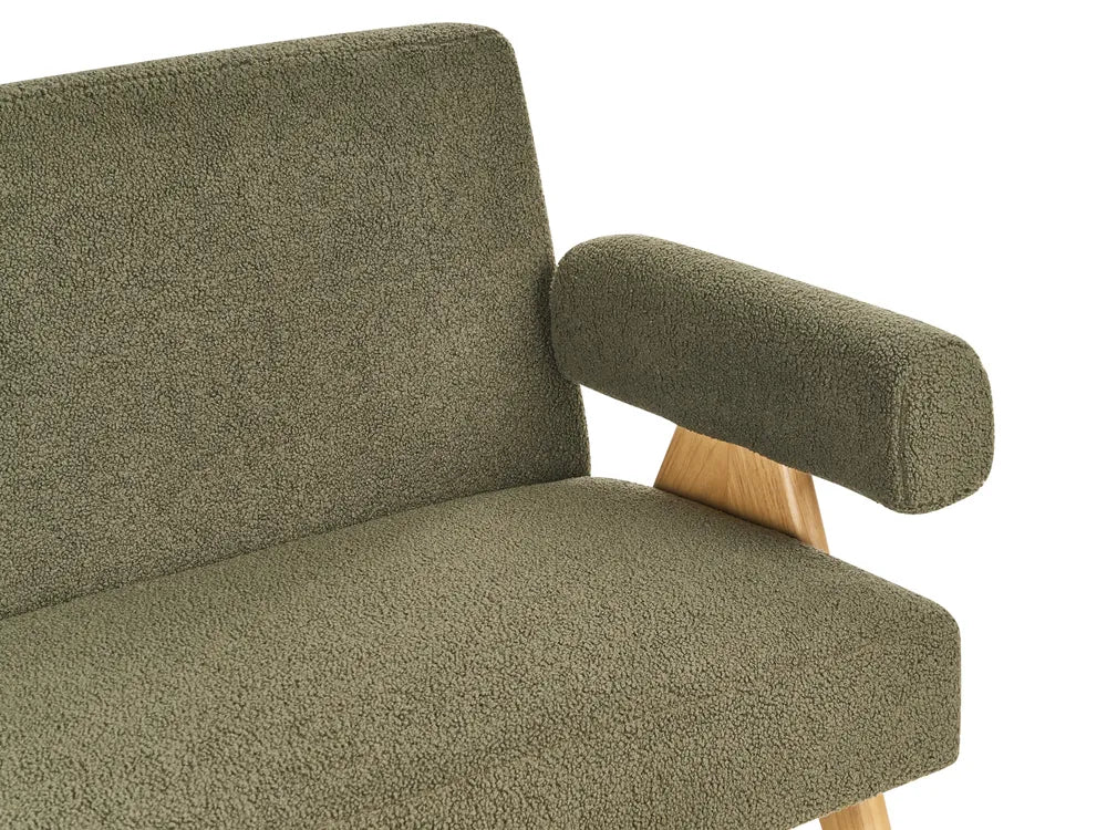 Sofa 2 Seater Boucle Green/ Light Brown Ludine