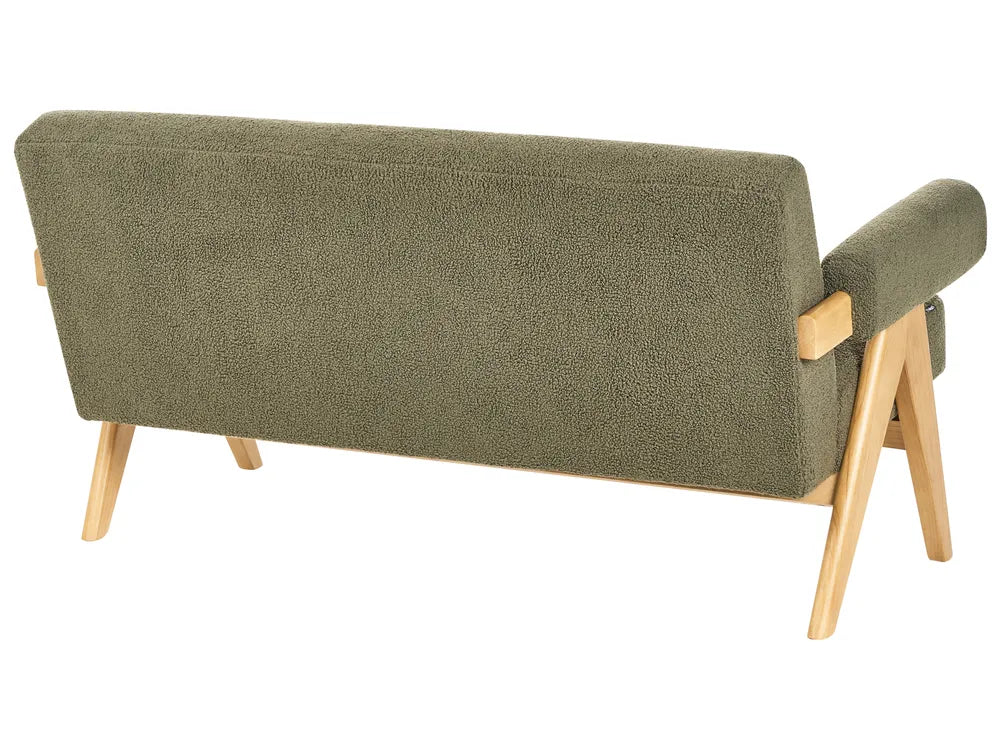 Sofa 2 Seater Boucle Green/ Light Brown Ludine