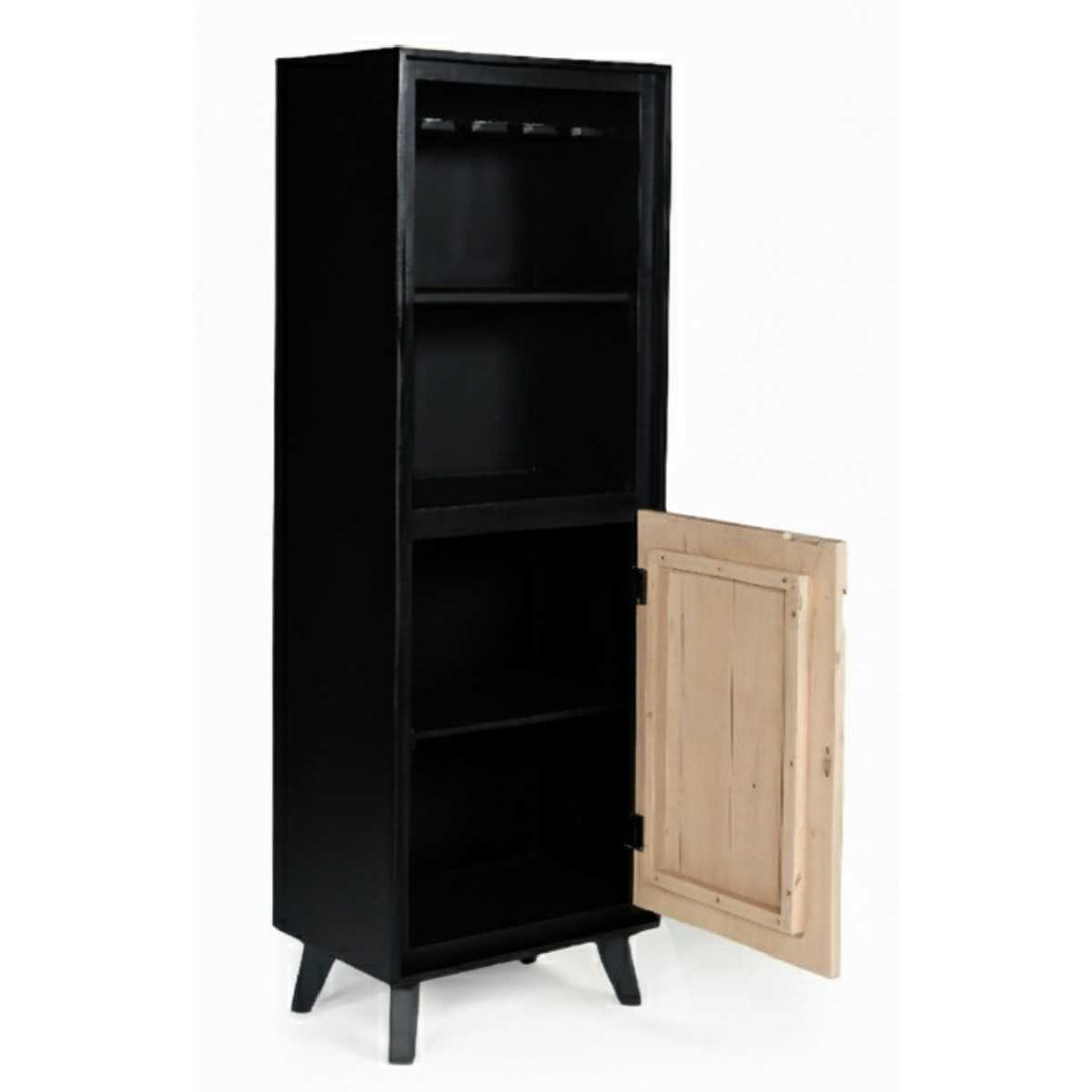 Boho Wooden Bookcase With 2 Doors