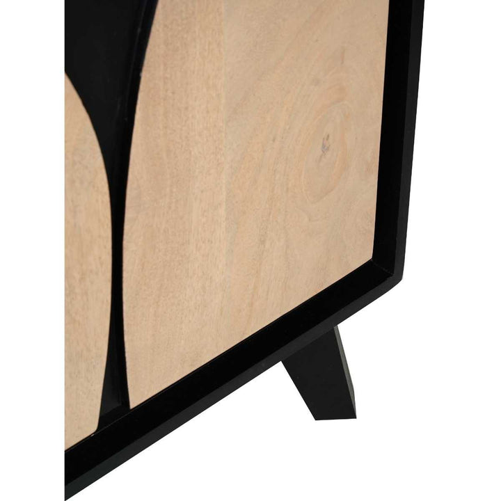 Boho Wooden Bookcase With 2 Doors