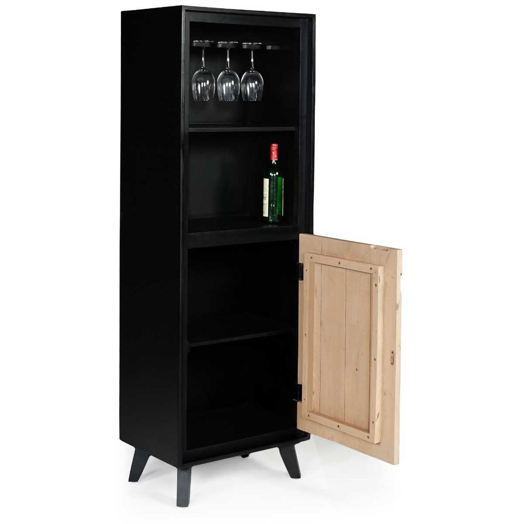 Boho Wooden Bookcase With 2 Doors