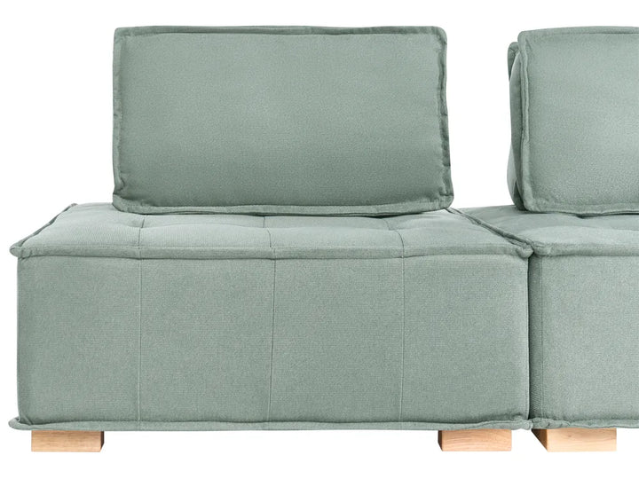 Modular Sofa 2 Seater Fabric Light Green Oxford