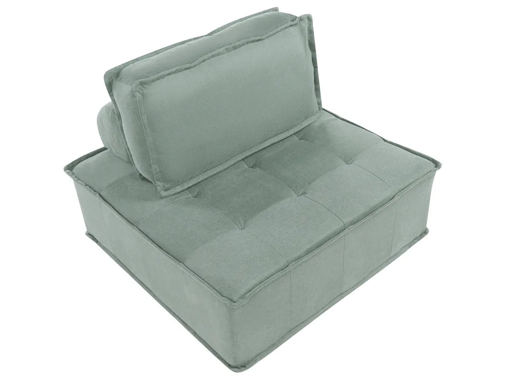 Modular Sofa 2 Seater Fabric Light Green Oxford