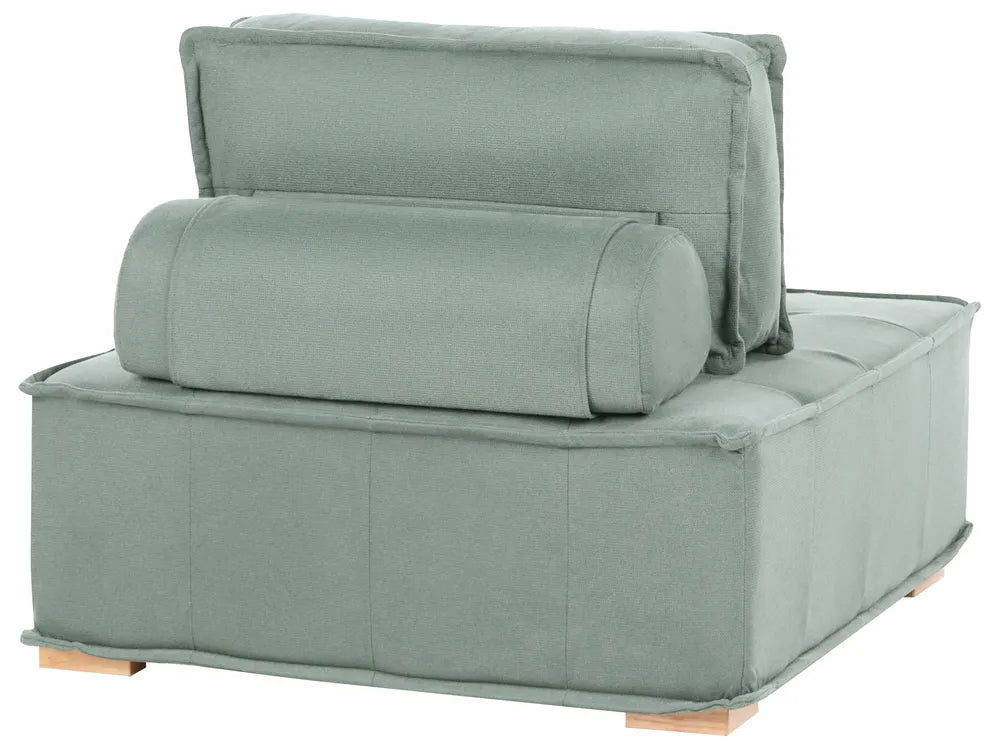 Modular Sofa 2 Seater Fabric Light Green Oxford