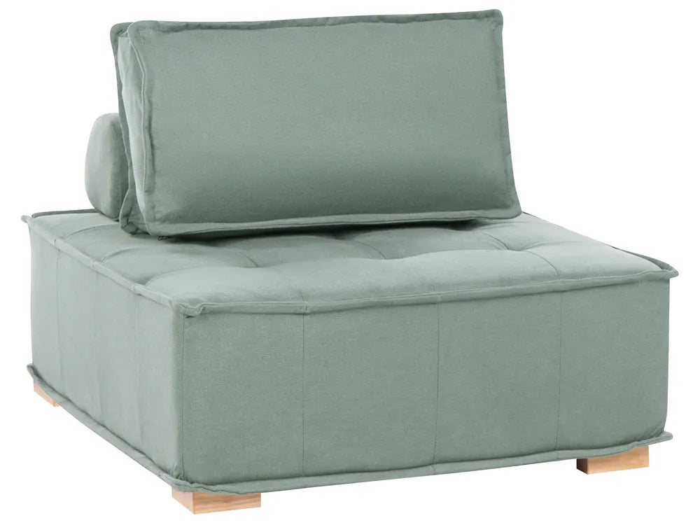 Modular Sofa 2 Seater Fabric Light Green Oxford