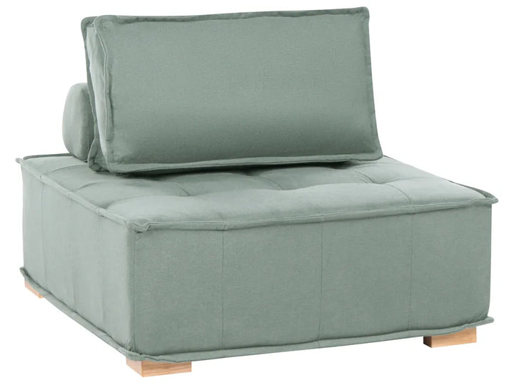Modular Sofa 2 Seater Fabric Light Green Oxford