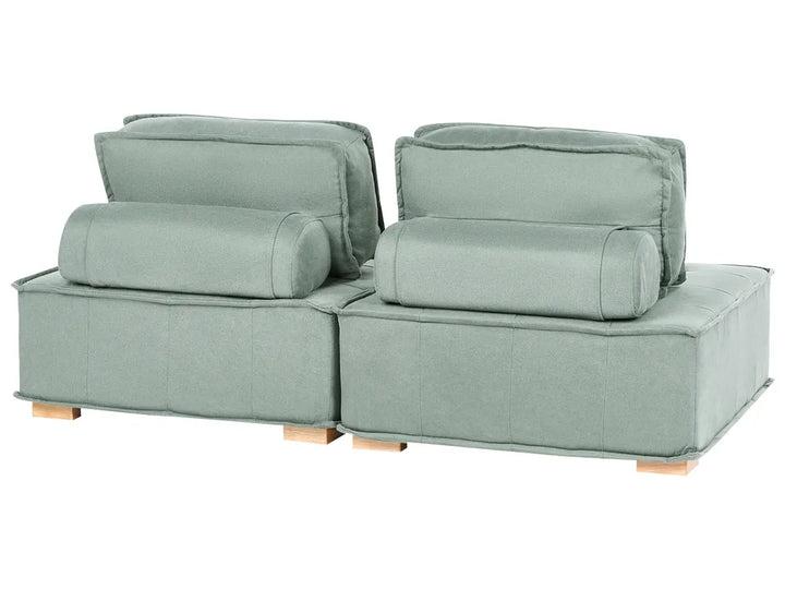 Modular Sofa 2 Seater Fabric Light Green Oxford