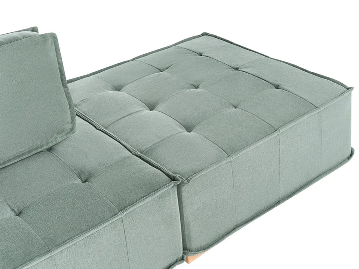 Modular Sofa 2 Seater Fabric Light Green Oxford