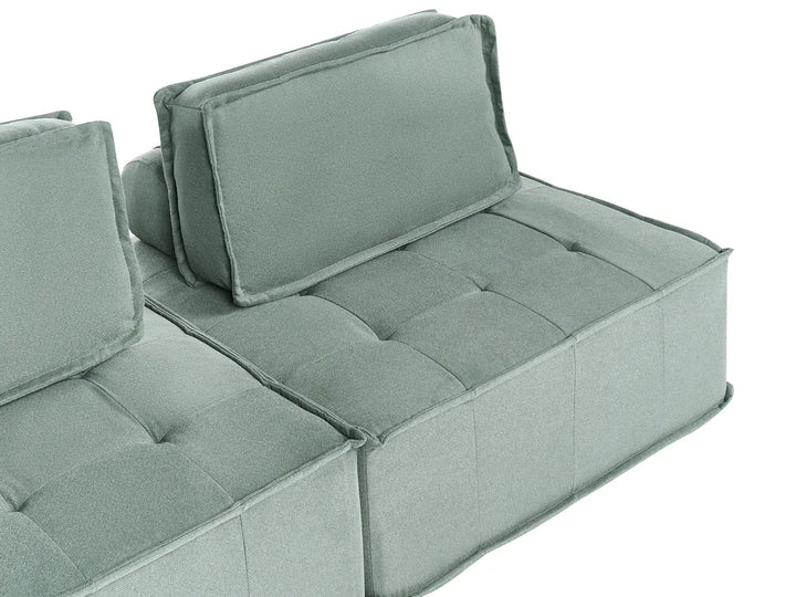 Modular Sofa 2 Seater Fabric Light Green Oxford