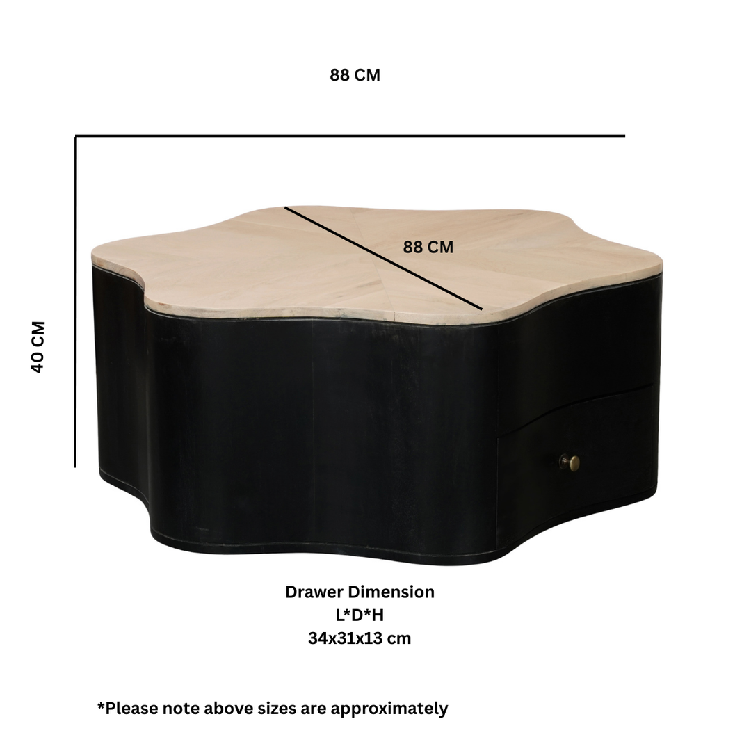 Boho Wooden Star Low Coffee Table