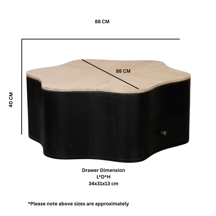 Boho Wooden Star Low Coffee Table