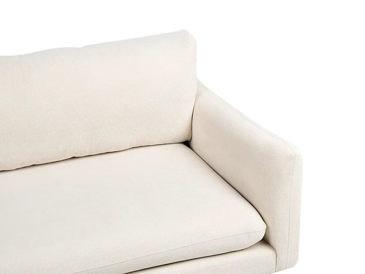 Corner Sofa 4 Seater Fabric Light Beige Right Hand Praylow