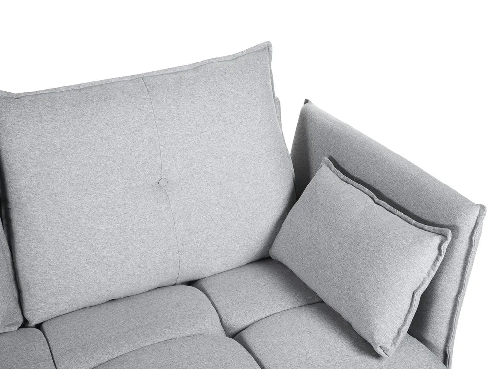 Corner Sofa 4 Seater Fabric Light Grey Right Hand Aine