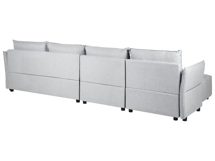 Corner Sofa 4 Seater Fabric Light Grey Right Hand Aine