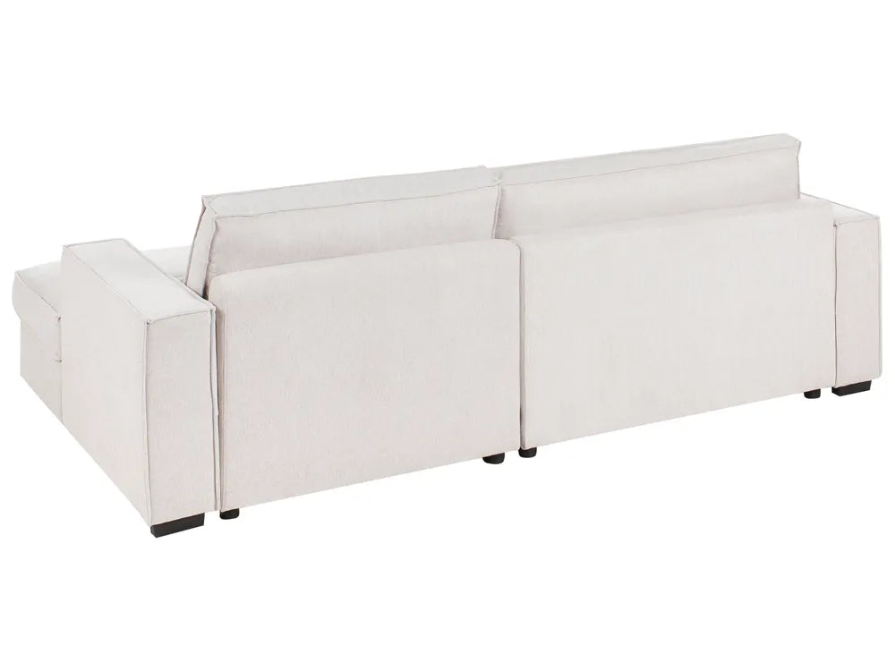 Corner Sofa Fabric Light Beige Left Hand Edyth