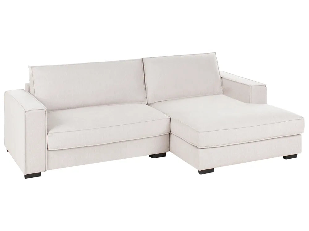 Corner Sofa Fabric Light Beige Left Hand Edyth