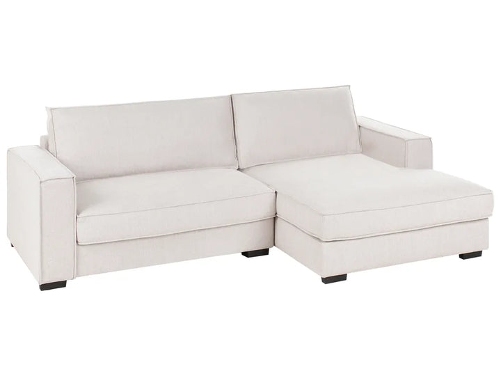 Corner Sofa Fabric Light Beige Left Hand Edyth