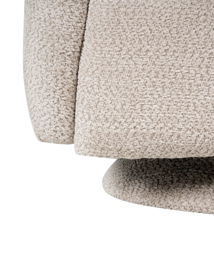 Swivel Armchair Fabric Beige Azurdee