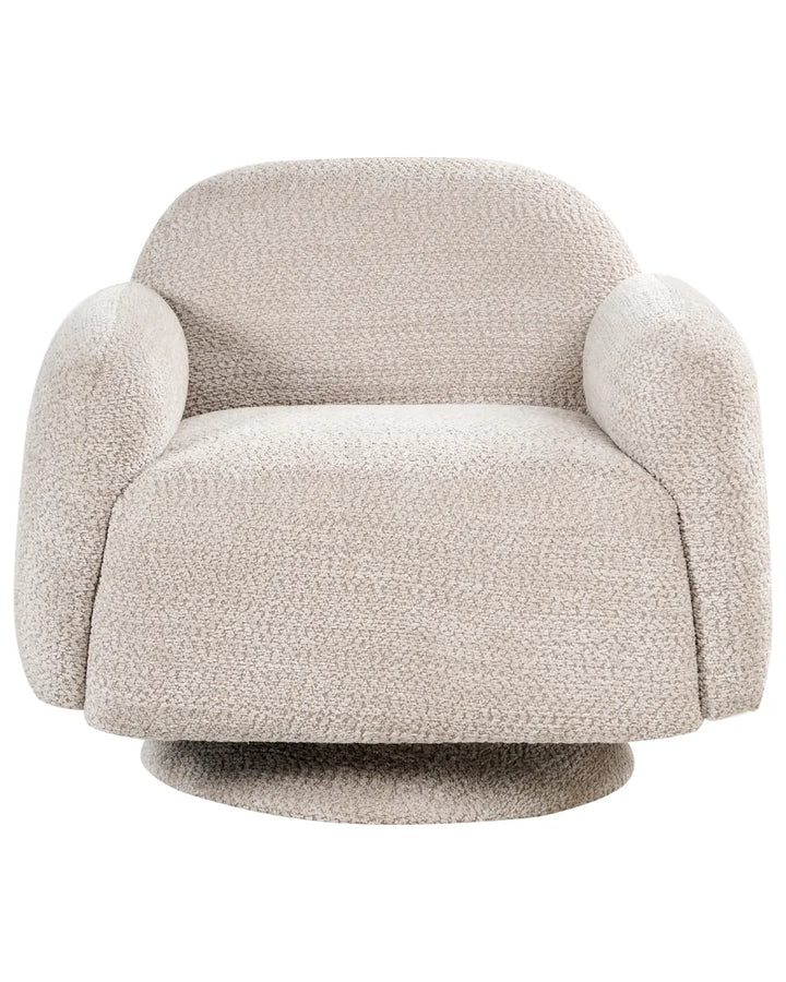 Swivel Armchair Fabric Beige Azurdee