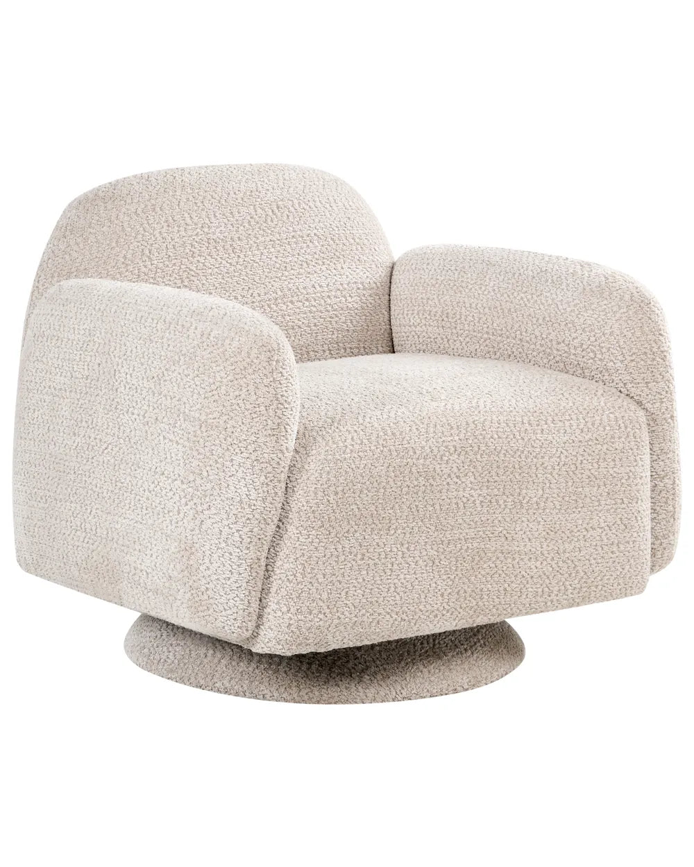 Swivel Armchair Fabric Beige Azurdee