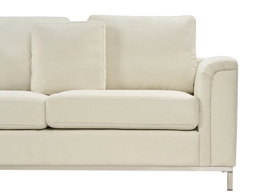 Corner Sofa 5 Seater Fabric Beige with Ottoman Right Hand Azuri