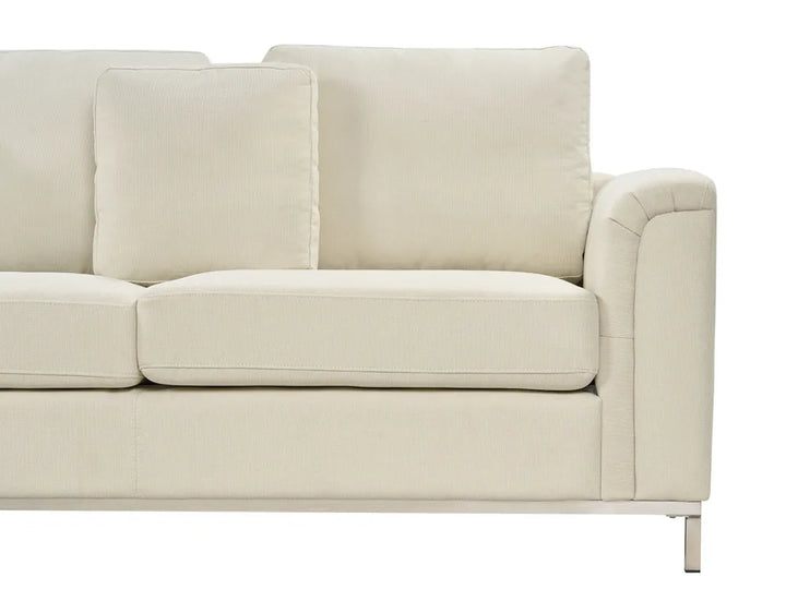 Corner Sofa 5 Seater Fabric Beige with Ottoman Right Hand Azuri