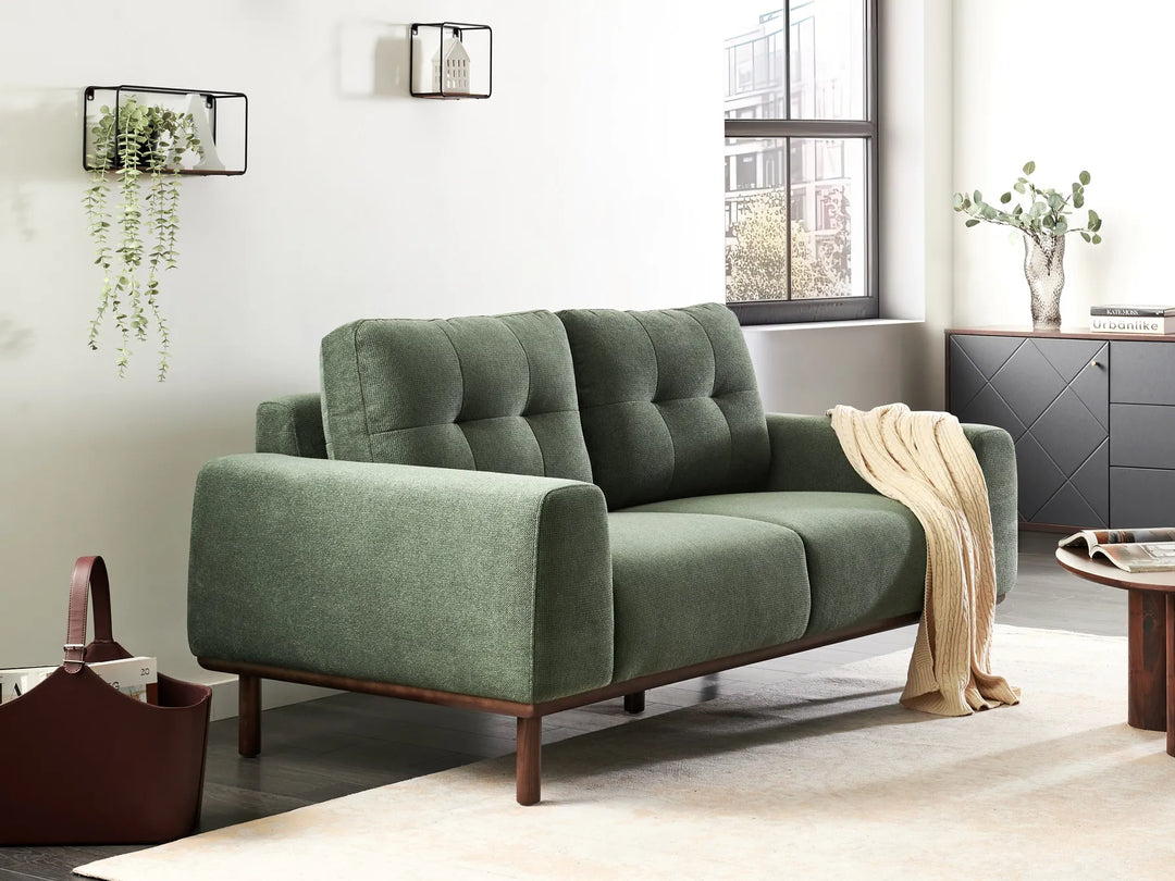 Modern green fabric loveseat Laurila for living room