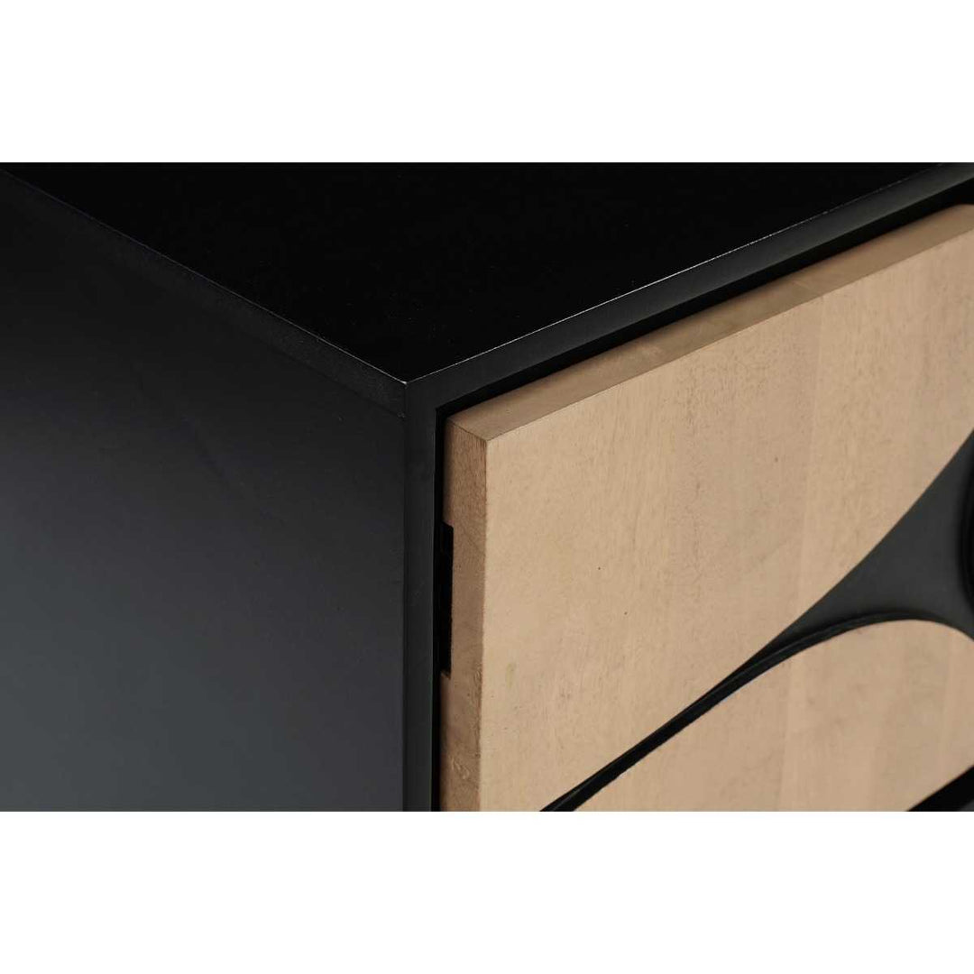 Boho Solid Wood Tv Cabinet With Wooden Legs