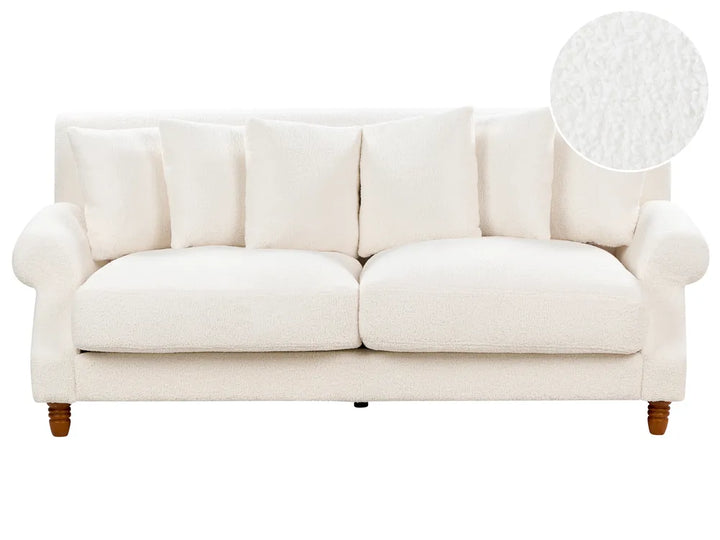 Sofa 2 Seater Boucle Off-White Elaiza
