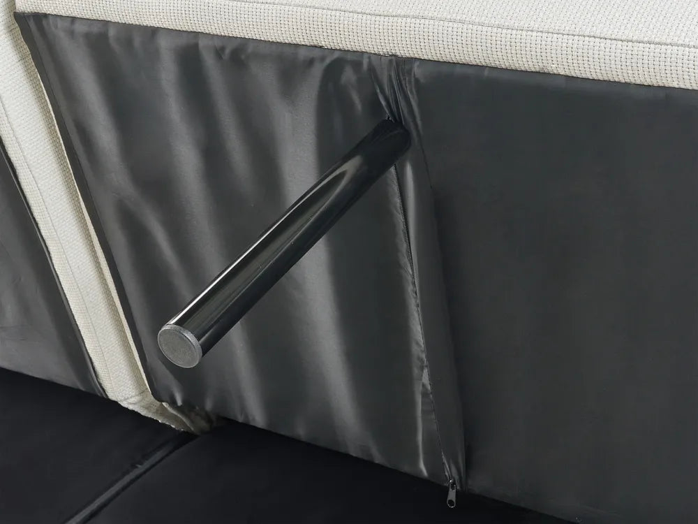 Corner Sofa Bed 3 Seater Fabric White Left Hand Glenland