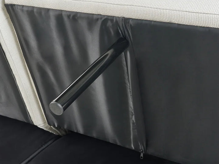 Corner Sofa Bed 3 Seater Fabric White Left Hand Glenland