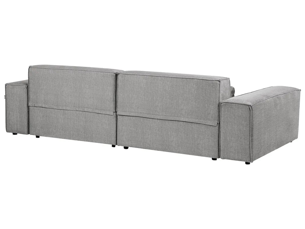 Modular Sofa 2 Seater Fabric Grey with Ottoman Bouke