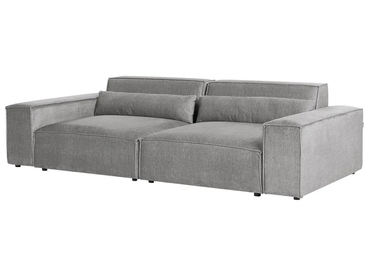 Modular Sofa 2 Seater Fabric Grey with Ottoman Bouke