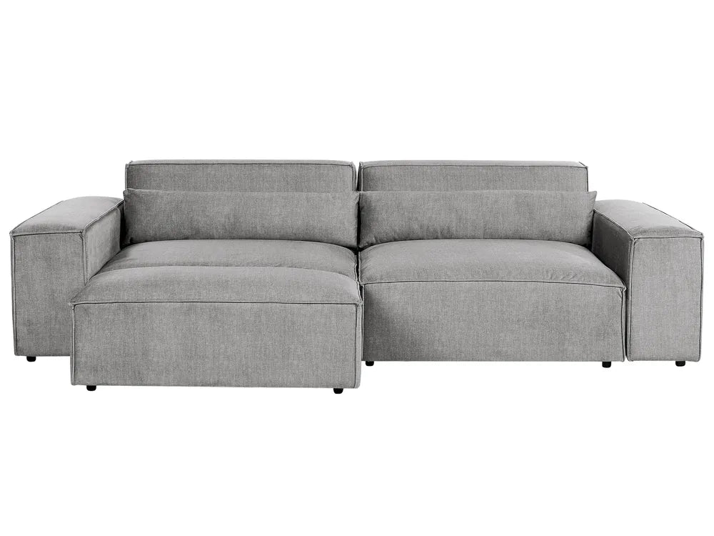 Gray sectional sofa on a white background