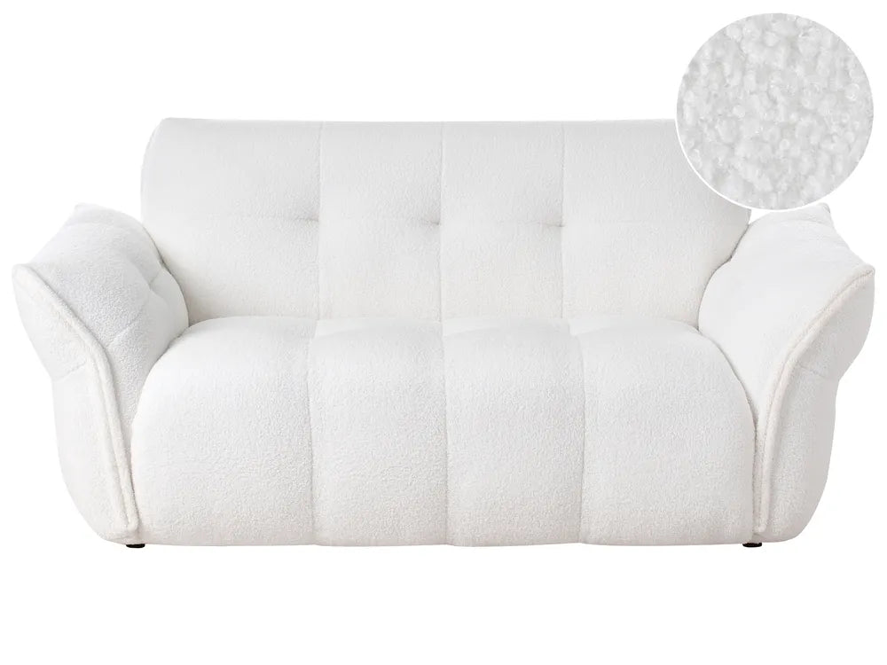 Sofa 2 Seater Boucle White Elan