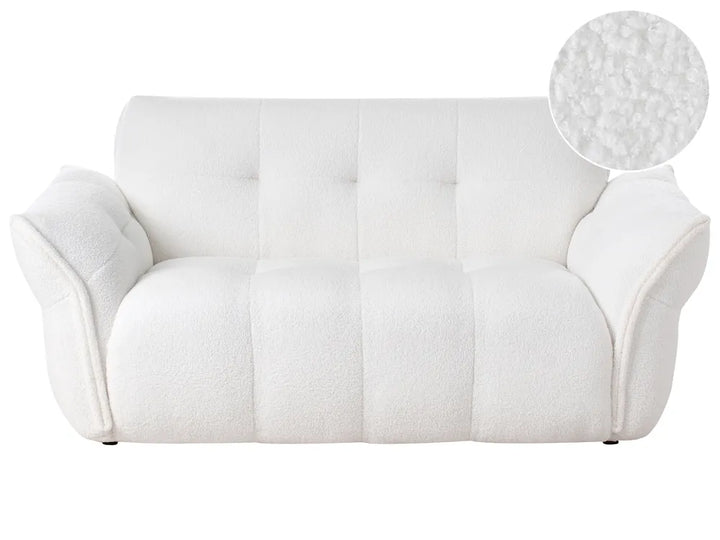 Sofa 2 Seater Boucle White Elan