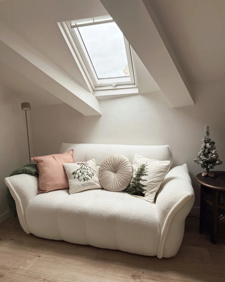 Sofa 2 Seater Boucle White Elan