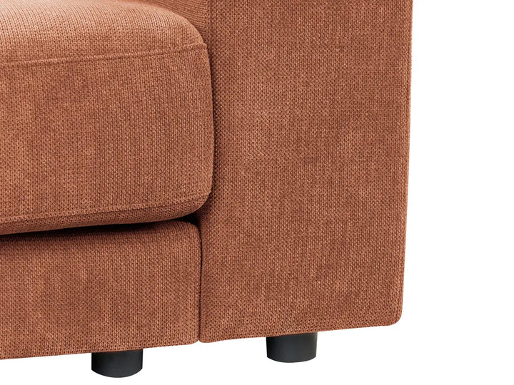 Corner Sofa 3 Seater Fabric Light Red Left Hand Vardie